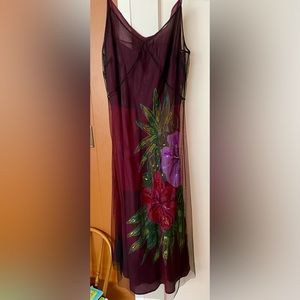 COPY - Antik Batik Slip Dress with Beautiful Floral Design Under Sheer Overlay …